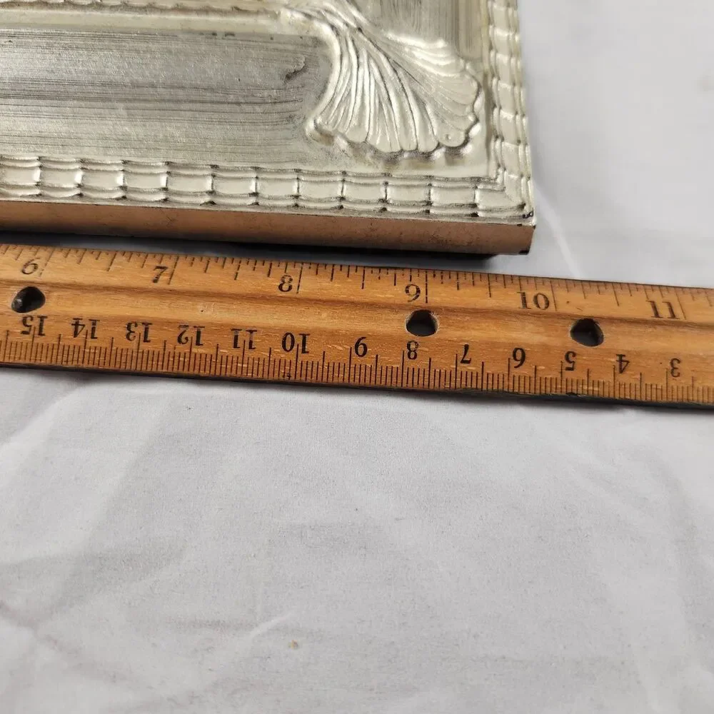 2 Sheffield Home 4x6 Picture Frames Ornate Silver Tone Hanging or Free Standing